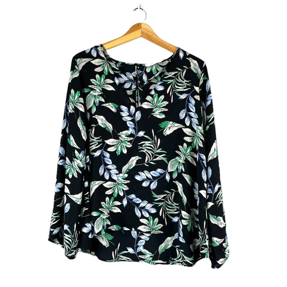 Lush Tops - Women's Black Floral Lush Clothing Shirt L